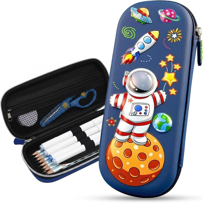 Pencil Case Organizer, Large Capacity Pencil Pouch, 3D EVA Pencil Bag, Cute Pencil Pen Box for Girls and Boys, Teens, and Students (Astronaut)