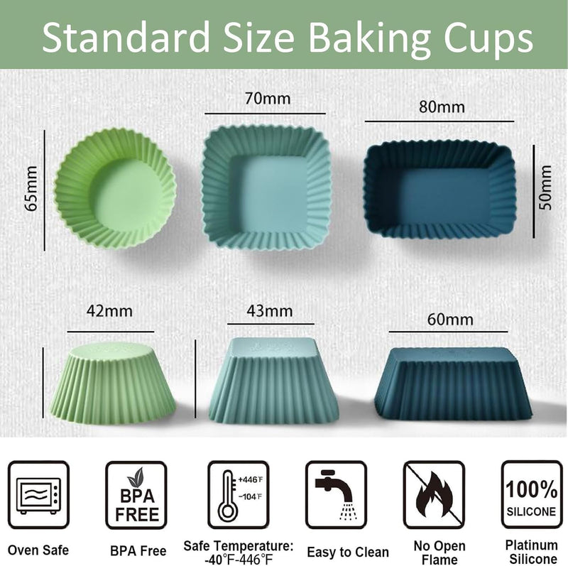 52 Pcs Silicone Bento Box Accessories Set - Lunch Dividers, Food Picks & Muffin Cups, BPA Free Kids Lunch Containers for School, Picnic, Party, Travel