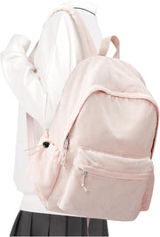 WEPOET School Backpack Cute Corduroy Bookbag Classic Casual High School Bag Lightweight College Backpack - A5-pink