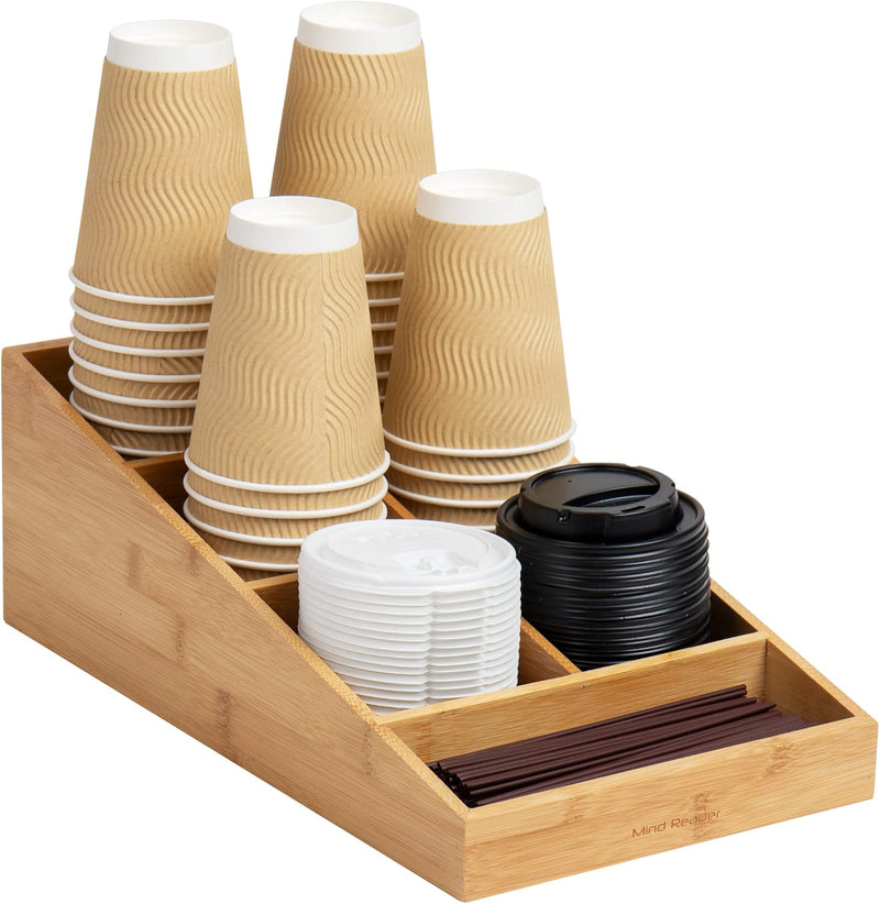 Mind Reader Coffee 7 Compartment Organizer, Black - Brown