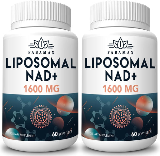 1600 mg Liposomal NAD Supplement, 98% Pure NAD+ Supplement, Superior Absorption, Alternative to Nicotinamide Riboside or NADH to Boost NAD+ for Aging Defense, Energy, Longevity, 120 Softgels - 60 Count (Pack of 2)