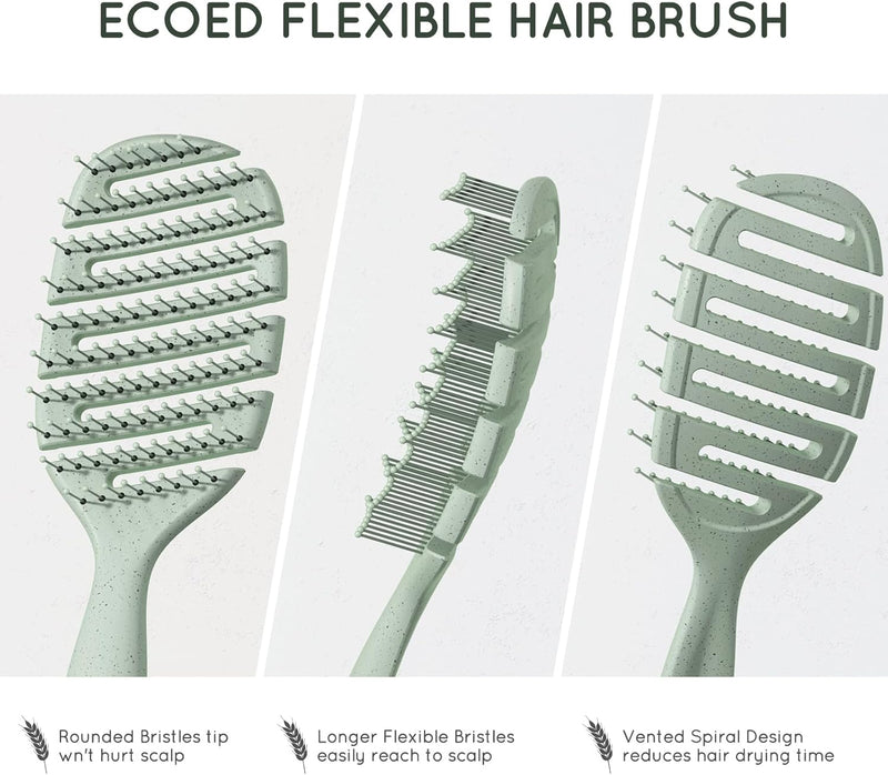 Hair Brush, Degradable Vented Hair brush, Detangling Brush, Detangler Brush for Curly, Thick, and Straight Hair, Dry and Wet Detangling Quickly Detangles and Smooths hair, Hair Brush for Women and Men