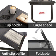 SKY-TOUCH Foldable Laptop Desk,Portable Laptop Bed Tray Table, Adjustable Height Tilt - Non-slip Design with Cup Holder,Lapdesk Work for Reading Study Eating Computer Table Deskfolding Sofa Couch