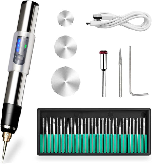 USB Rechargeable Engraving Pen With Type-C Interface, Portable Electric Engraver Etching Cordless Pen Rotary Tool for Jewelry Glass Wood Stone Metal Plastic