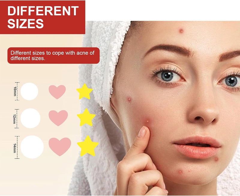 Pepisky 249 Pcs Pimple Patches for Face, Hydrocolloid Blemish Pimple Patches, Colorful star/heart/round shapes Acne Pimple Patch for Covering Zits and Blemishes