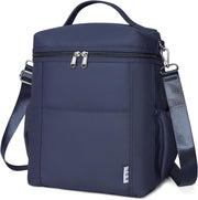 Insulated Lunch Bags for Women Cooler Bag Lightweight Nylon Waterproof Lunch Box For Work - Large (12 Liters) Navy Blue