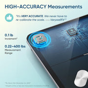 Etekcity Smart Scale For Body Weight And Fat, Digital Bathroom Scale Accurate To 0.05lb/0.02kg Weighing Machine For People's Muscle BMI, Bluetooth Electronic Body Composition Monitor - Black