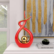 Norrclp Home Decor Modern Abstract Art Ceramic Statue Table Decorations for Dining Room Living Room Office Centerpiece, Green and Gold