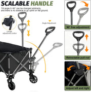 SKY-TOUCH Garden Cart Folding Trolley Cart Outdoor Wagon Collapsible with Removable Fabric Festival Garden Camping Picnic Cart Portable Transport Trailer