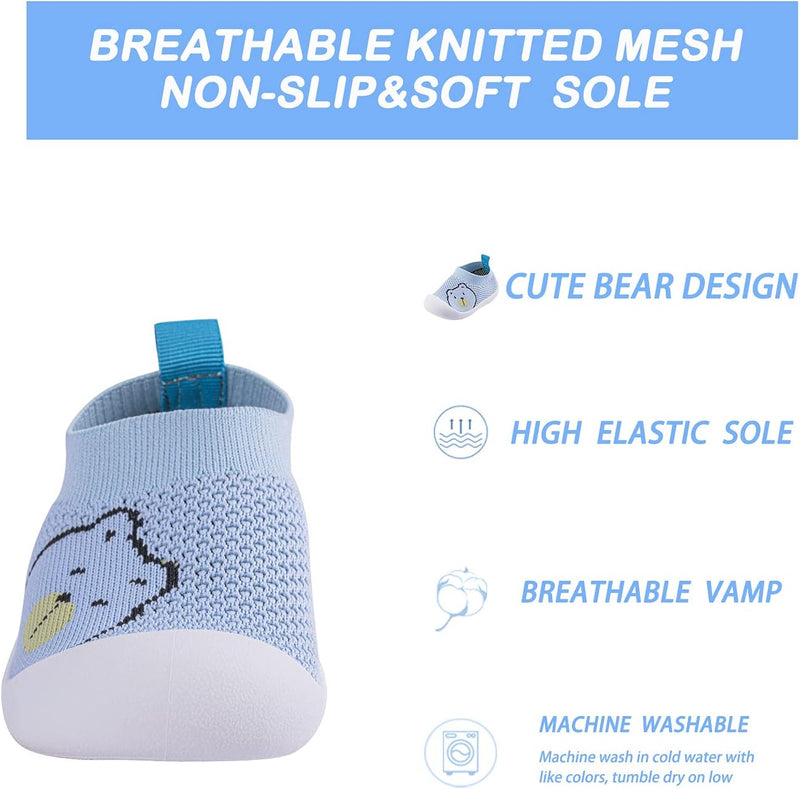 Baby Toddler Non-Skid Sock Shoes Indoor Slipper Breathable Cotton Mesh Lightweight Sole Infant Boy Girls Kids Children