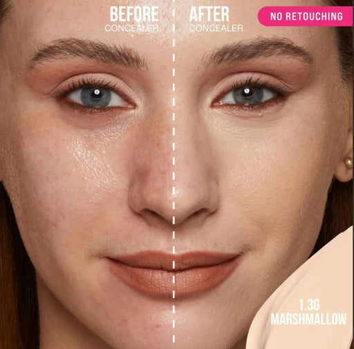 Huda Beauty FauxFilter Luminous Matte Buildable Coverage Crease Proof Concealer - Marshmallow 1.3 Golden, Fair Skin Tones with Golden Undertones