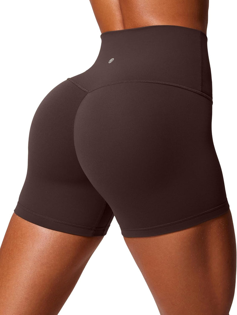CRZ YOGA Womens Butterlift High Waist Scrunch Butt Biker Shorts 4 Inches - No Front Seam Workout Yoga Gym Booty Shorts