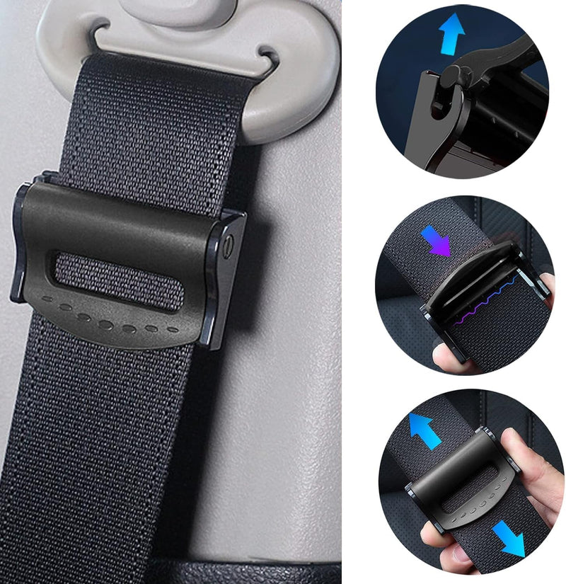 Lonimia Car Seat Safety Belt Clip, 4 Pack Seatbelt Adjuster for Adults, Auto Comfort Shoulder Neck Protector Strap Positioner Locking Clip, Car Interior Accessories Universal for Most Vehicles