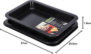 Royalford 3Pcs Non-stick Bakeware Set - Cookie Sheet / Baking Sheet, 12Pcs Muffin Pan Cupcake & Roasting Wide Handle Bread Dessert Bakeware, Sponge Cake Chocolate for