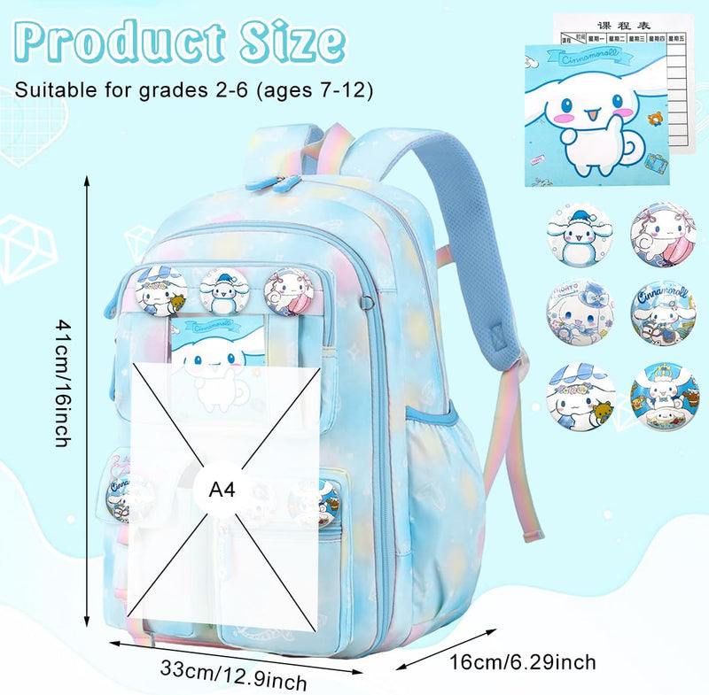 HANNEAÂ® School Backpack for Girls, Cartoon School Backpack for Schoolgirls Large Capacity Girls Backpack for Kids