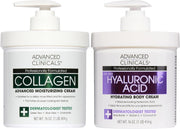 Collagen Peptides Body Lotion & Face Moisturizer Peptide Infused Collagen Lotion For Women & Men Helps Improve Look Of Crepey Skin, Wrinkles, & Uneven Dry Skin Texture, 16 Ounce - 454 Grams (Pack of 2) Collagen + Hyaluronic Acid Cream Set