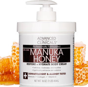 Collagen Peptides Body Lotion & Face Moisturizer Peptide Infused Collagen Lotion For Women & Men Helps Improve Look Of Crepey Skin, Wrinkles, & Uneven Dry Skin Texture, 16 Ounce - 454 g (Pack of 1) Manuka Honey Body Cream