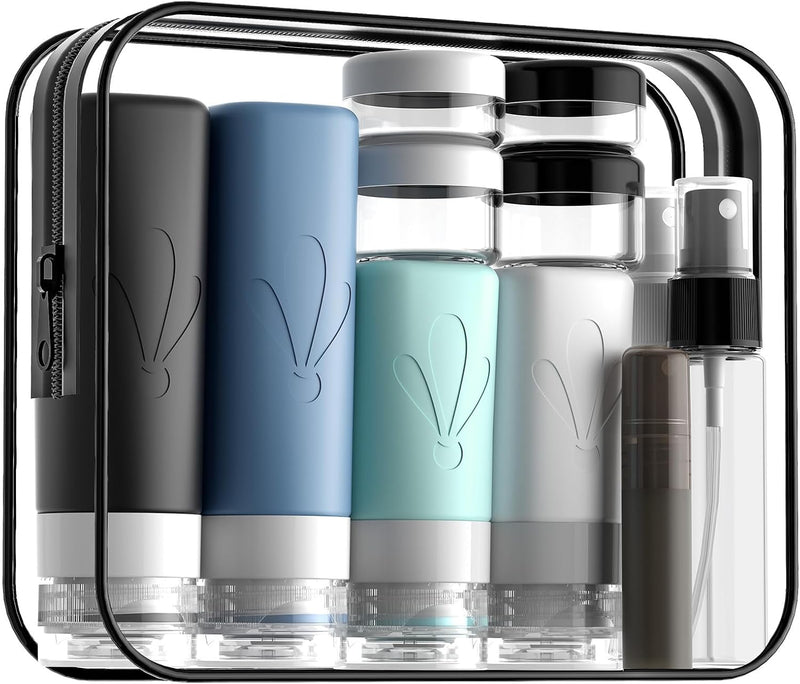 INSFIT Silicone Travel Bottles Set, 17 Pack Travel Size Toiletries, Leakproof Travel Bottles for Toiletries, Travel Accessories for Women, Airplane Travel Essentials, Travel Containers for Toiletries
