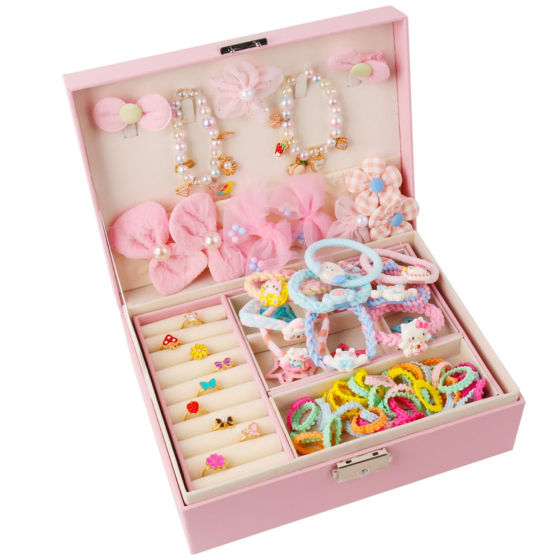 Hair Accessories for Girls, Hair Clips Hair Ties Barrettes Jewelry Boxs for Little Girl Birthday Gifts Teen Girl Gifts