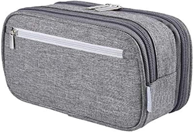 Pencil Case, Large Capacity Pencil Bag Pouch Pen Case Makeup Bag Stationery Desk Organizer with Big Compartments for Boys Girls Middle High School & Office Supplies (Grey)