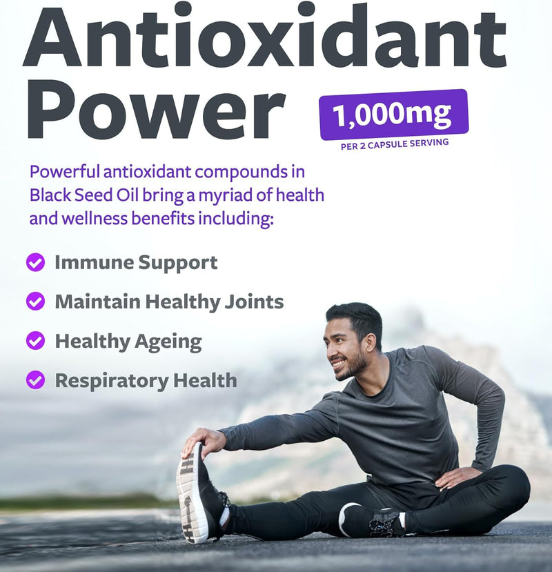 Black Seed Oil - 120 Softgel Capsules (Non-GMO & Vegetarian) Premium Cold-Pressed Nigella Sativa Producing Pure Black Cumin Seed Oil with Vitamin E - Each, 1000mg Per Serving