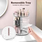 SKY-TOUCH 360-Degree Rotating Makeup Organizer,3-Tier Adjustable Cosmetic Storage Display Box Transparent Vanity Organizer for Skincare, Fragrance, and Beauty Products Bedroom,Countertop Organizer