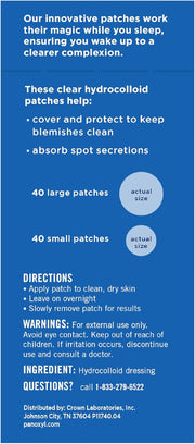 PM Overnight Spot Patches, Advanced Hydrocolloid Healing Technology, Fragrance Free, 80 Count - 9 mm x 12 mm