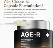 AGE-R Glutathione Glow Capsule Facial Cream - Instant Lifting Moisturizer - Collagen Peptide For Hydrating Glow - Improve Blemishes, Uneven Skin Tone - Korean Skin Care 1.69 fl.oz