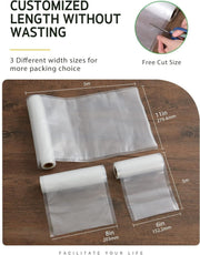 SKY-TOUCH 3 Rolls Vacuum Sealer Bags for Food, Thickened Puncture Prevention Food Saver BPA Free for Sous Vide cooking Microwave Freezer Storage (15x500cm, 22x500cm, 28x500cm)