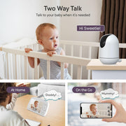 Jazaad 5.5" Wifi Baby Monitor - 1080P Full HD Split Screen & 2200ft Range, Monitor & App Control, Cry & Motion Alerts, Full HD Night Vision, 5000mAh Battery, 2-Way Talk, Multi-User, Triple Security