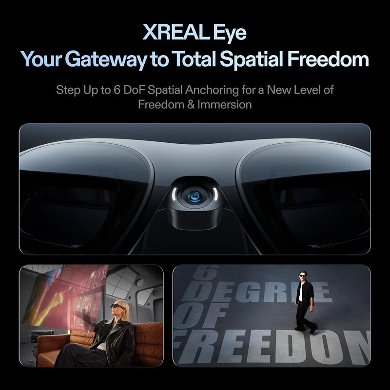 XREAL One Pro AR Glasses with X1 Chip, 3 DoF, 171" 57FOV 120Hz, BOSE Audio, Sony OLED, 3 Mode Dimming, Compatible with PS5, Nintendo Switch 2, iPhone 16/15, Steam Deck, PC, Android & iOS - L Size
