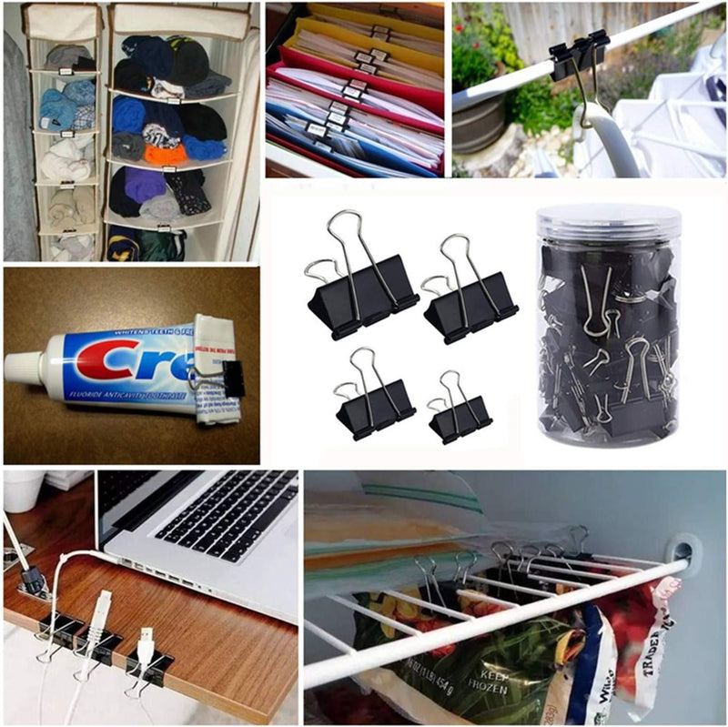 Binder Clips Kit 145Pcs Long Tail Clamp Set for Desk Organizer Accessories Binder Clips Office Stationery Supplies