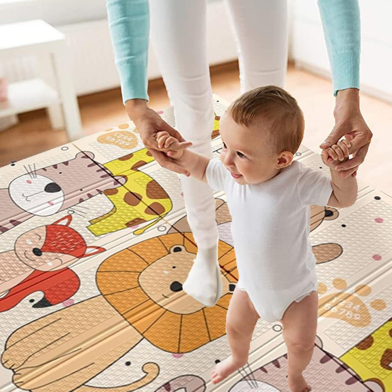 FALAHOM Reversible Baby Play Mat, 200x180x1.5 CM Extra Large Thicken Foldable Waterproof Activity Playmats for Babies and Toddlers, Foam Baby Mat with Edge Reinforcement for Floor,Indoor Outdoor Use