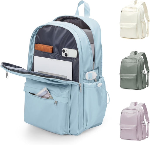 WEPOET School Backpack for Teens, Men and Women School Bag, Large Shoulder Bag - A3 blue