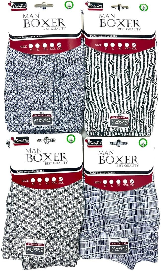Delopik Men printed cotton boxer Pack of 4 pcs underwear boxer brief shorts multicolor (made in india)