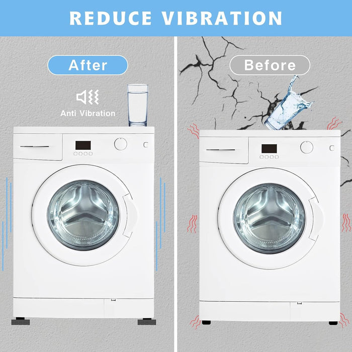4 PCS Washing Machine Feet Pads, Anti Vibration Pads, Washing Machine Stand Rubber Material Shockproof No Water Accumulation for Washer Dryer Shock and Cancellation