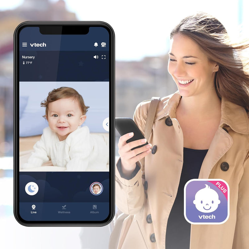vtech Smart WiFi Baby Monitor VM901,5in 720p Display, 1080p Camera, HD NightVision, Fully Remote Pan Tilt Zoom, 2-Way Talk, free Smart Phone App