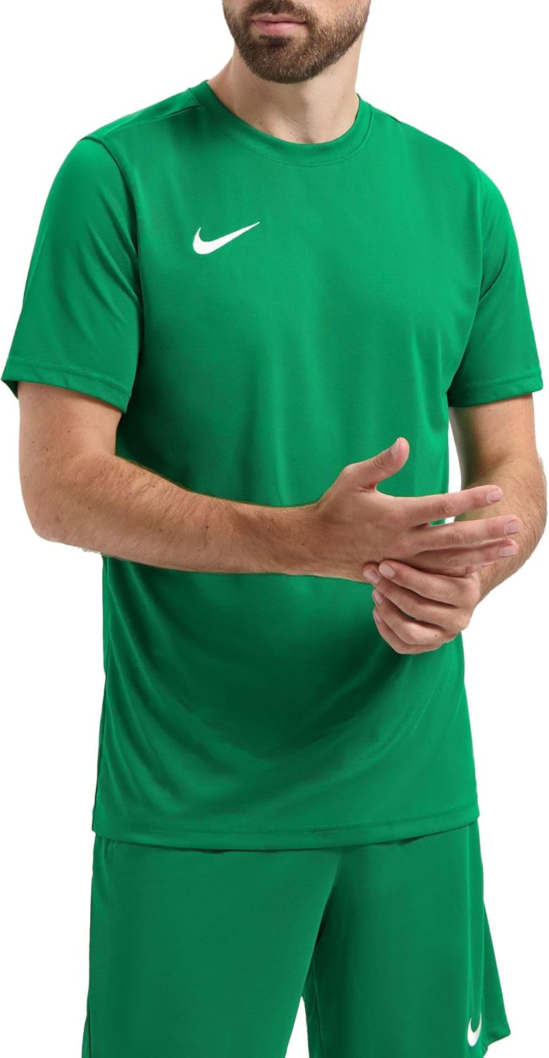 mens M Nk Dry Park Vii Jsy Ss T-shirt - Pine Green/White