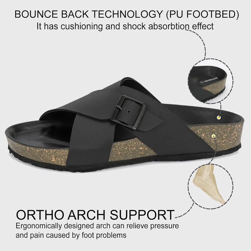 Centrino 7311 mens Cushion Sliders/Slippers | PU Padding on the Footbed | Bounce Back Technology | Comfortable & LightWeight | Waterproof & Everyday Flip Flops for Men and boys