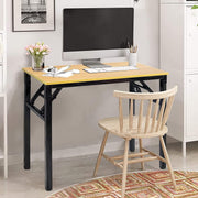 Folding Table Multi-Functional Portable Desk with Adjustable Height Legs Ideal for Computer, Camping, Garden, Picnic, Coffee & BBQ Wood Finish 120 x 60 x 75 cm