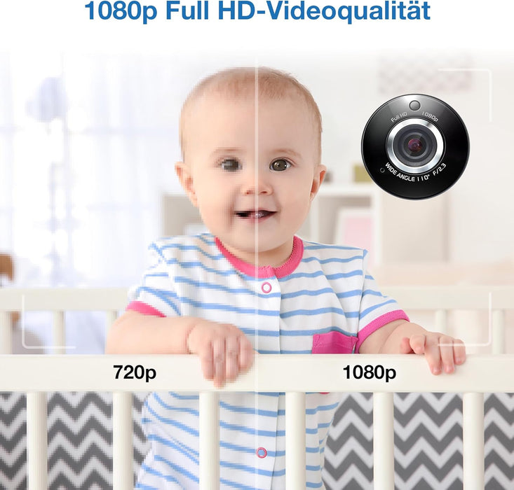 Vtech RM7764HD with Camera 1080p WiFi Remote Access, 7 Inch Video, 360° Pan and Tilt, with Camera HD Night Vision 2-Way Talk Temperature Sensor, iOS & Android