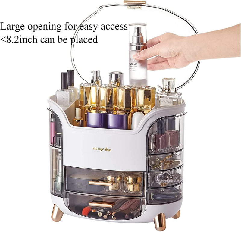 U-HOOME Makeup Organizer,U-HOOME Cosmetic Display Case Make up Organizer Skin Care Organizer,SkinCare Organizers for Bathroom Countertop,Bedroom Vanity Organizer Desk and Travel (White)