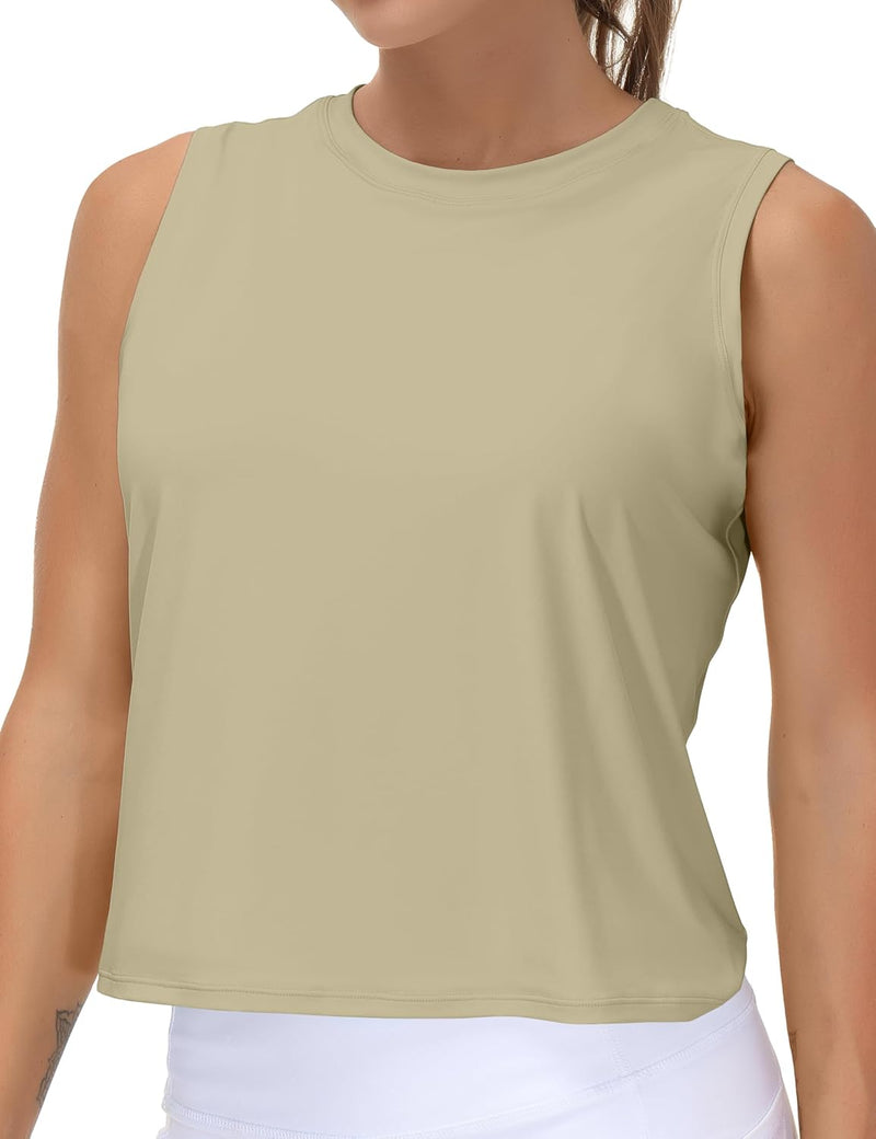 THE GYM PEOPLE Ice Silk Workout Tops for Women Quick Dry Muscle Gym Running Shirts Sleeveles