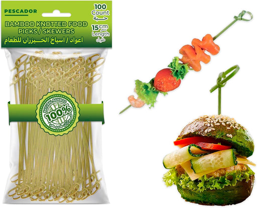 PESCADOR Fruit Picks (Short Fork, 200 Count) - Short Knotted 100 Count