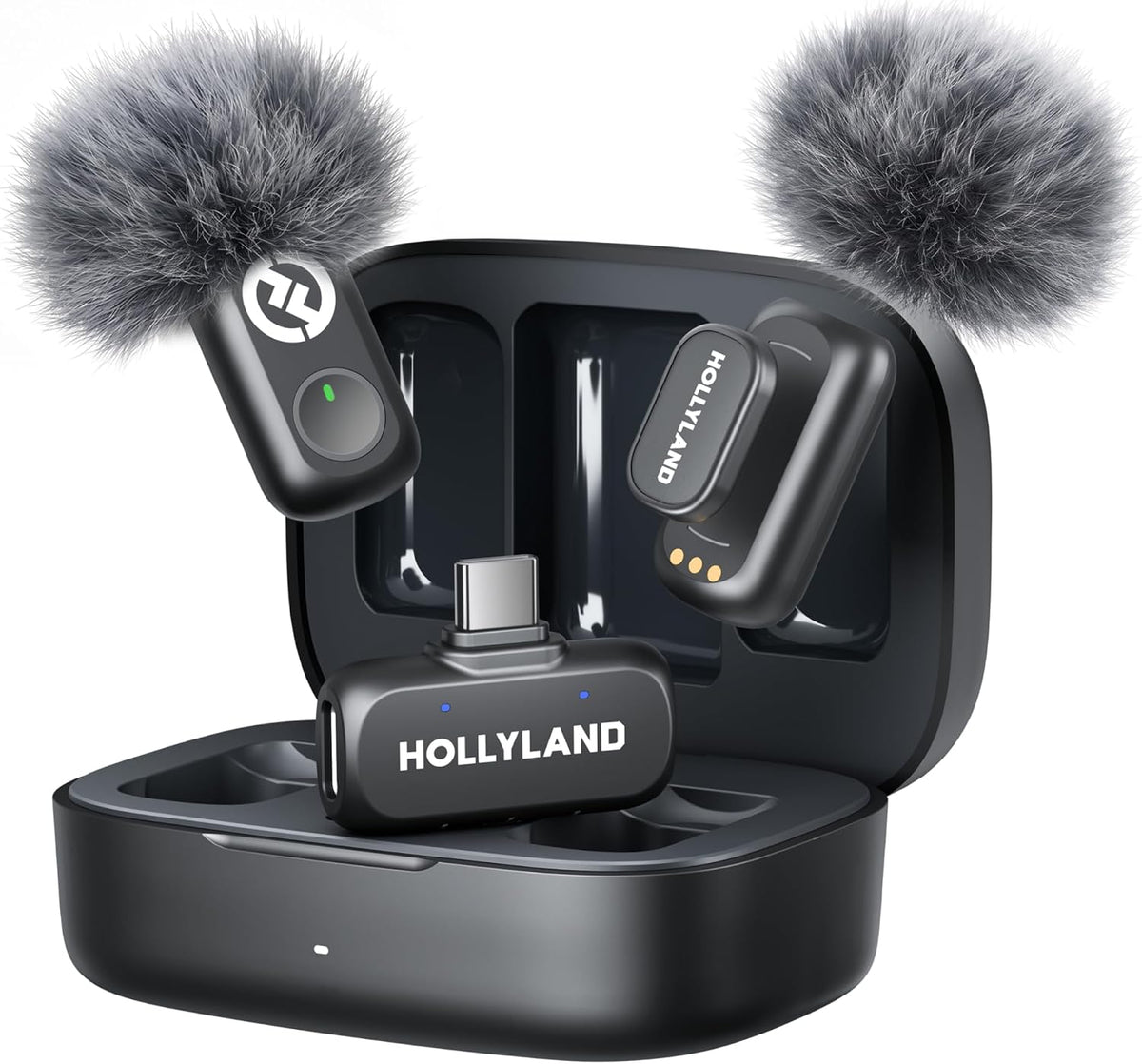 Hollyland LARK A1 DUO Type-C Version Wireless Microphone for iPhone 15/16 & Android, Pure Sound, 3-Level Intelligent Noise Cancellation, Magnetic Mini Microphone for Vlogging, YouTube, Podcast, TikTok – image 8
