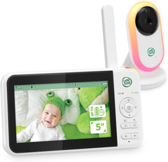 LeapFrog LF2415 Baby Monitor, 5” IPS LCD Screen, 1000ft Range, Night Vision, Soothing Lullabies, NightLight, 2-Way Audio, Temperature Sensor, SecureTransmission No WiFi