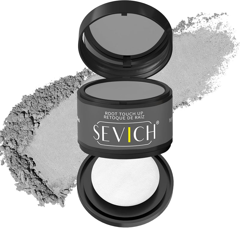 Sevich Hairline PowderInstantly Conceals Hair Loss, Root Touch up Powder, Hair Shadow Toppers for Women & Men, Touch Up for Thinning Gray Hair, Windproof & Sweatproof, Light Coffee - 4g grey