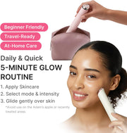 Mini Booster Pro Plus Facial Device for Radiant, Calming, and Bouncy-Looking Skin Red, Blue, Purple 3-Mode Portable Korean Skincare Device, At Home Care Pink