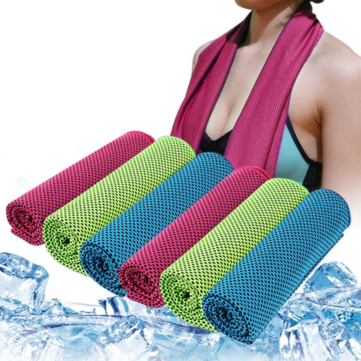 6 Packs Cooling Towels for Neck and Face (90 30cm) Ice Towel Soft Breathable Chilly Towel Instant Cooling Relief for Yoga Gym Workout Sports Fitness - 90 * 30cm