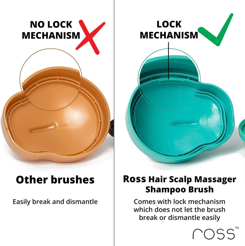 Ross Hair Scalp Massager Shampoo Brush with Soft Silicone Bristles (Black)
